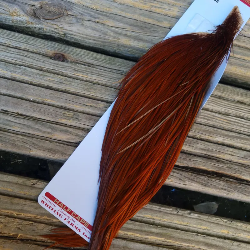 Whiting 1/2 Pro-Grade Dry Fly Rooster Cape in Brown